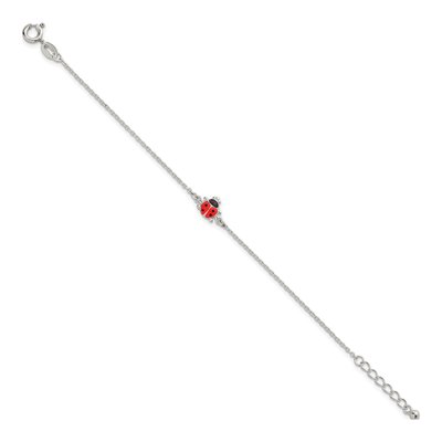 Sterling Silver Girls' Enamel Ladybug Bracelet – view 3