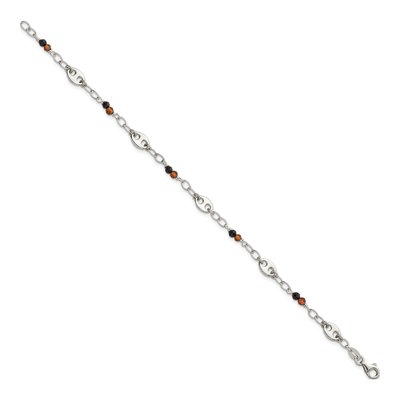 Sterling Silver Garnet & Black Spinel Bracelet – view 3