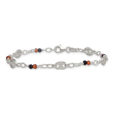 Sterling Silver Garnet & Black Spinel Bracelet – view 4
