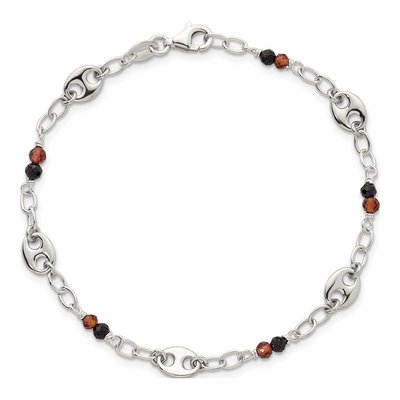 Sterling Silver Garnet & Black Spinel Bracelet – view 5