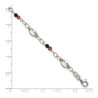 Sterling Silver Garnet & Black Spinel Bracelet – view 6