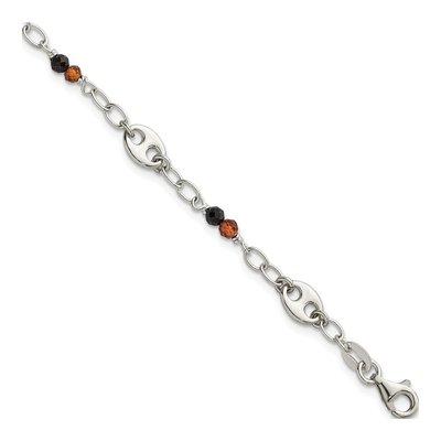 Sterling Silver Garnet & Black Spinel Bracelet