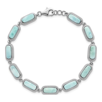 Sterling Silver Larimar Bracelet – view 5