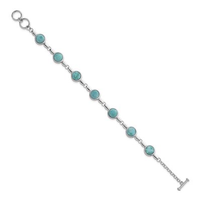 Sterling Silver Larimar Toggle Bracelet – view 3