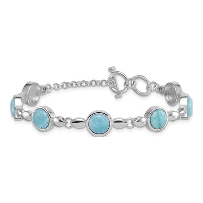 Sterling Silver Larimar Toggle Bracelet – view 4