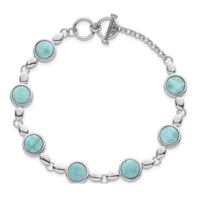 Sterling Silver Larimar Toggle Bracelet – view 5