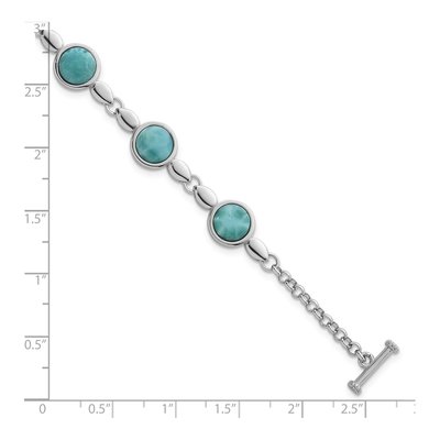 Sterling Silver Larimar Toggle Bracelet – view 6