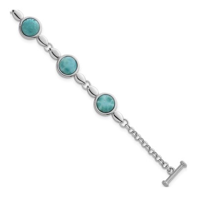 Sterling Silver Larimar Toggle Bracelet