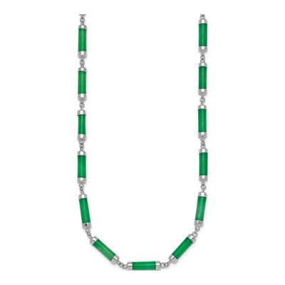 Sterling Silver Jade Bar Necklace – view 3