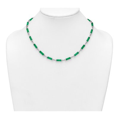 Sterling Silver Jade Bar Necklace – view 4