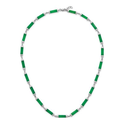 Sterling Silver Jade Bar Necklace – view 5