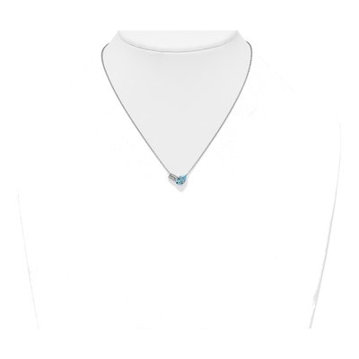 Sterling Silver Swiss Blue Topaz & White Topaz Necklace – view 4