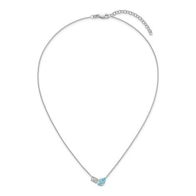 Sterling Silver Swiss Blue Topaz & White Topaz Necklace – view 5