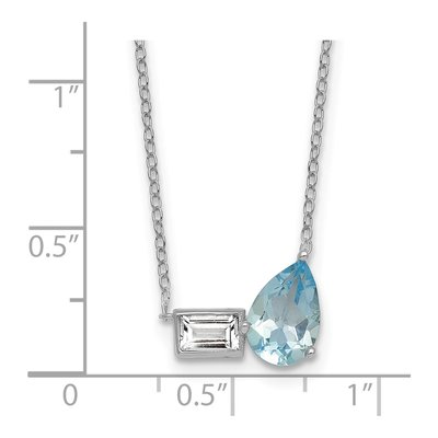 Sterling Silver Swiss Blue Topaz & White Topaz Necklace – view 6