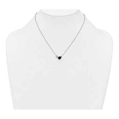 Sterling Silver Garnet & White Topaz Pear Emerald-Cut Necklace – view 4
