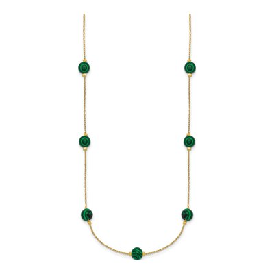 Gold-Plated Sterling Silver Malachite Necklace – view 3