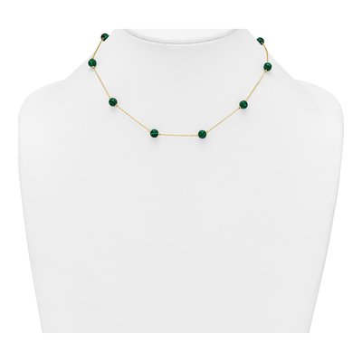 Gold-Plated Sterling Silver Malachite Necklace – view 4