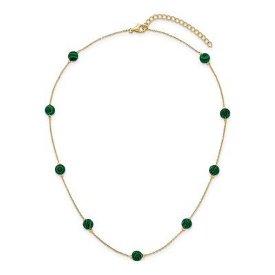 Gold-Plated Sterling Silver Malachite Necklace – view 5