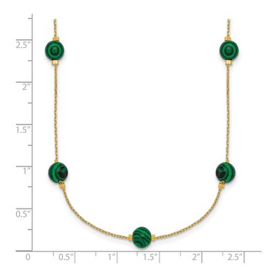 Gold-Plated Sterling Silver Malachite Necklace – view 6