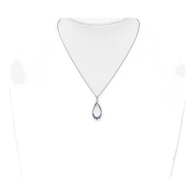 Sterling Silver Amethyst Teardrop Necklace – view 4