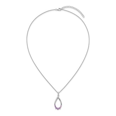 Sterling Silver Amethyst Teardrop Necklace – view 5