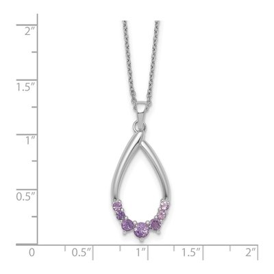 Sterling Silver Amethyst Teardrop Necklace – view 6