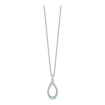 Sterling Silver Swiss Blue Topaz Teardrop Necklace – view 3