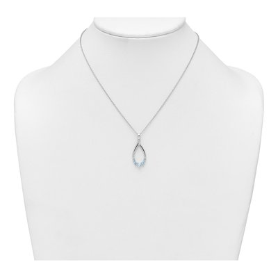 Sterling Silver Swiss Blue Topaz Teardrop Necklace – view 4