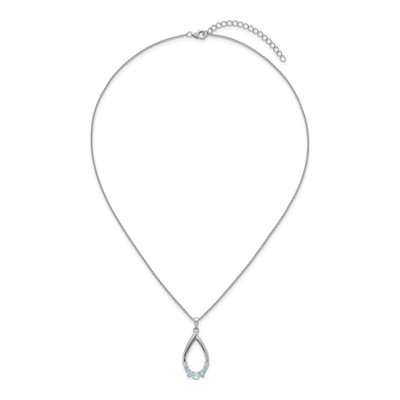 Sterling Silver Swiss Blue Topaz Teardrop Necklace – view 5