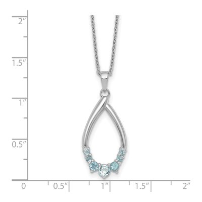 Sterling Silver Swiss Blue Topaz Teardrop Necklace – view 6