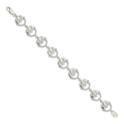 Sterling Silver Claddagh Link Bracelet – view 3