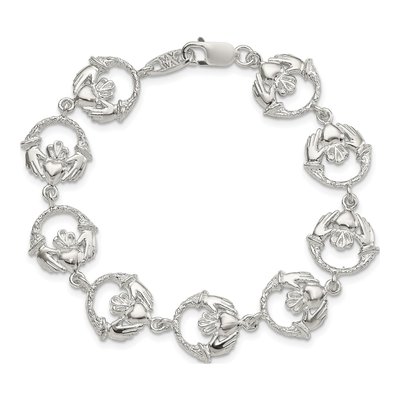 Sterling Silver Claddagh Link Bracelet – view 4