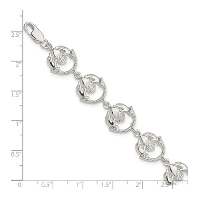 Sterling Silver Claddagh Link Bracelet – view 5