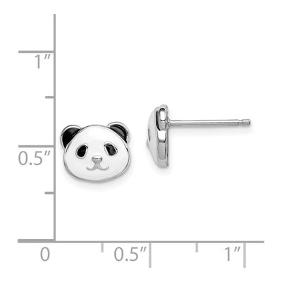 Sterling Silver Girls' Enamel Panda Stud Earrings – view 5