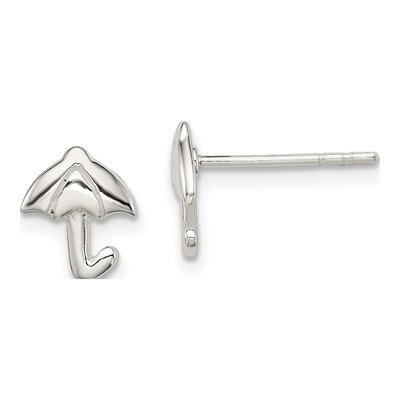 Sterling Silver Girls' Umbrella Stud Earrings