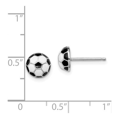 Sterling Silver Kids' Soccer Ball Stud Earrings – view 5