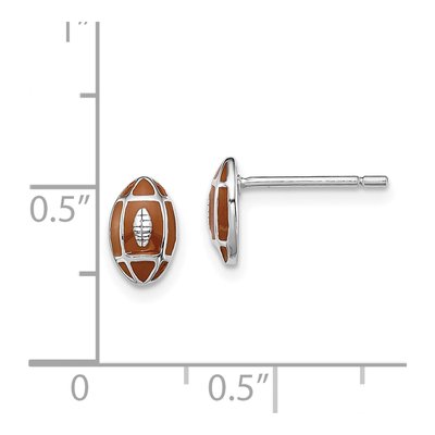 Sterling Silver Girls' Football Stud Earrings – view 5