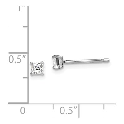 Girls' Sterling Silver CZ Square Stud Earrings | Madi K – view 5