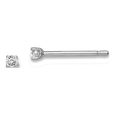 Sterling Silver 2mm Round CZ Girls' Stud Earrings