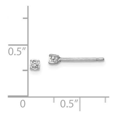 Sterling Silver 2.5mm Round CZ Girls' Stud Earrings – view 5