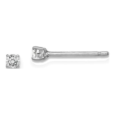 Sterling Silver 2.5mm Round CZ Girls' Stud Earrings