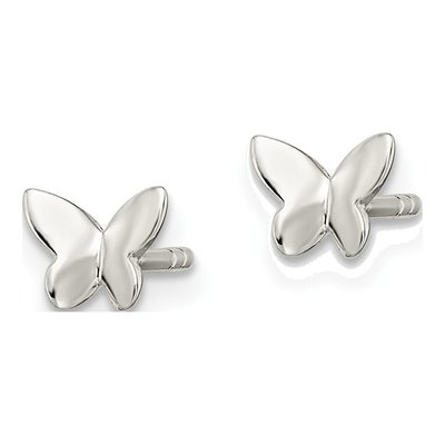 Sterling Silver Girls' Butterfly Stud Earrings – view 3