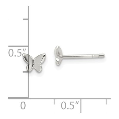 Sterling Silver Girls' Butterfly Stud Earrings – view 5