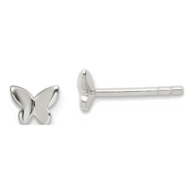 Sterling Silver Girls' Butterfly Stud Earrings