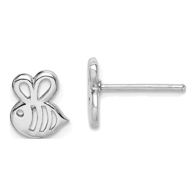 Sterling Silver Girls' Bumblebee Stud Earrings