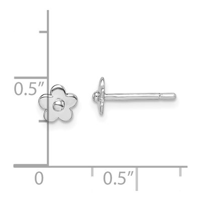 Sterling Silver Girls' Flower Stud Earrings – view 5