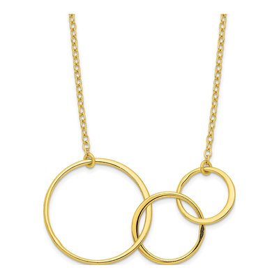 Gold-Plated Sterling Silver 3-Circle Necklace