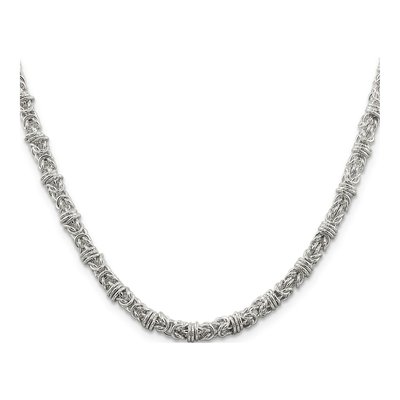 Sterling Silver 4mm Handmade Byzantine Chain – view 2