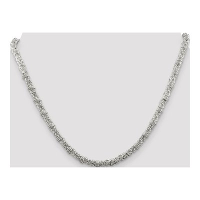 Sterling Silver 4mm Handmade Byzantine Chain – view 4