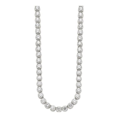 Sterling Silver CZ Fancy Mulitple Pendant Necklace – view 3
